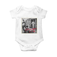 Funny Easter Jesus Baby Onesie Christian Jesus Come Back Bunny Selfie