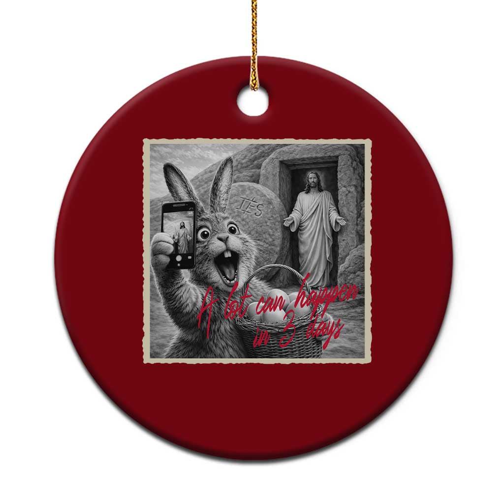 Funny Easter Jesus Ceramic Ornament Christian Jesus Come Back Bunny Selfie