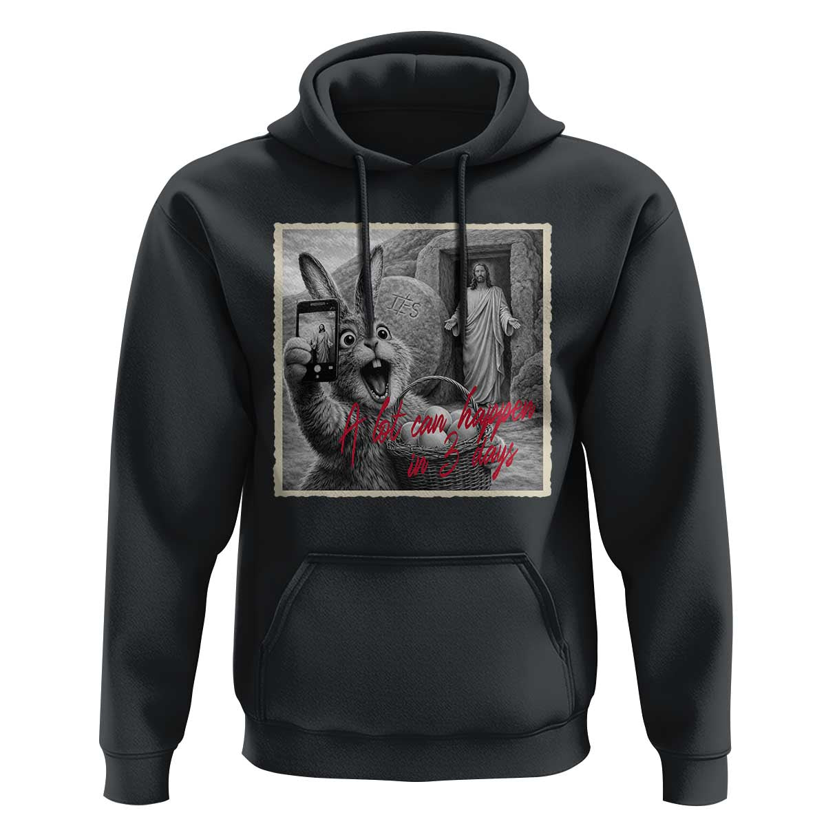 Funny Easter Jesus Hoodie Christian Jesus Come Back Bunny Selfie