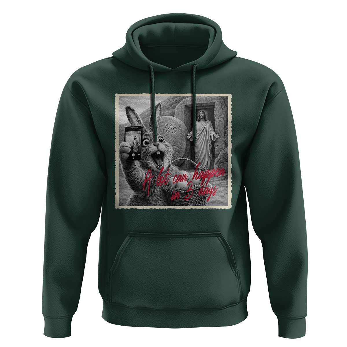 Funny Easter Jesus Hoodie Christian Jesus Come Back Bunny Selfie