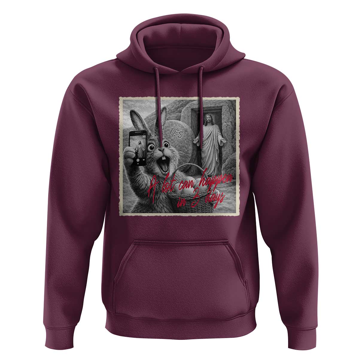 Funny Easter Jesus Hoodie Christian Jesus Come Back Bunny Selfie