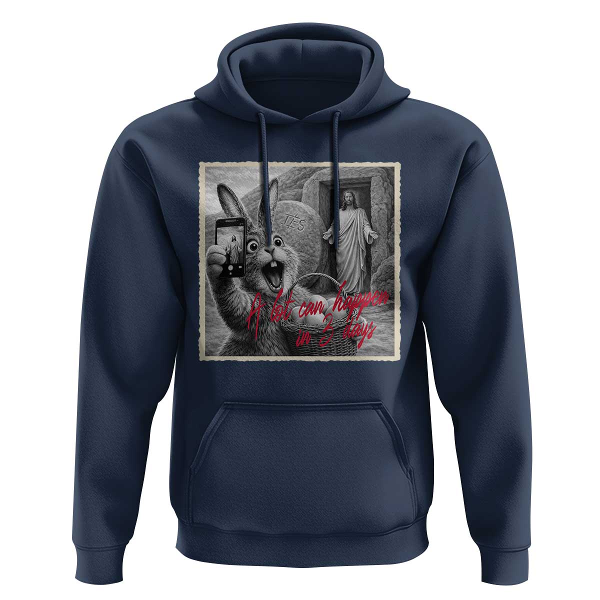Funny Easter Jesus Hoodie Christian Jesus Come Back Bunny Selfie