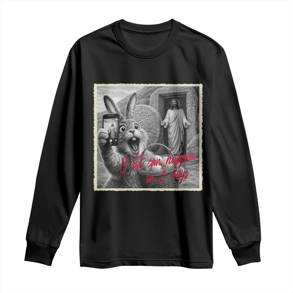 Funny Easter Jesus Long Sleeve Shirt Christian Jesus Come Back Bunny Selfie