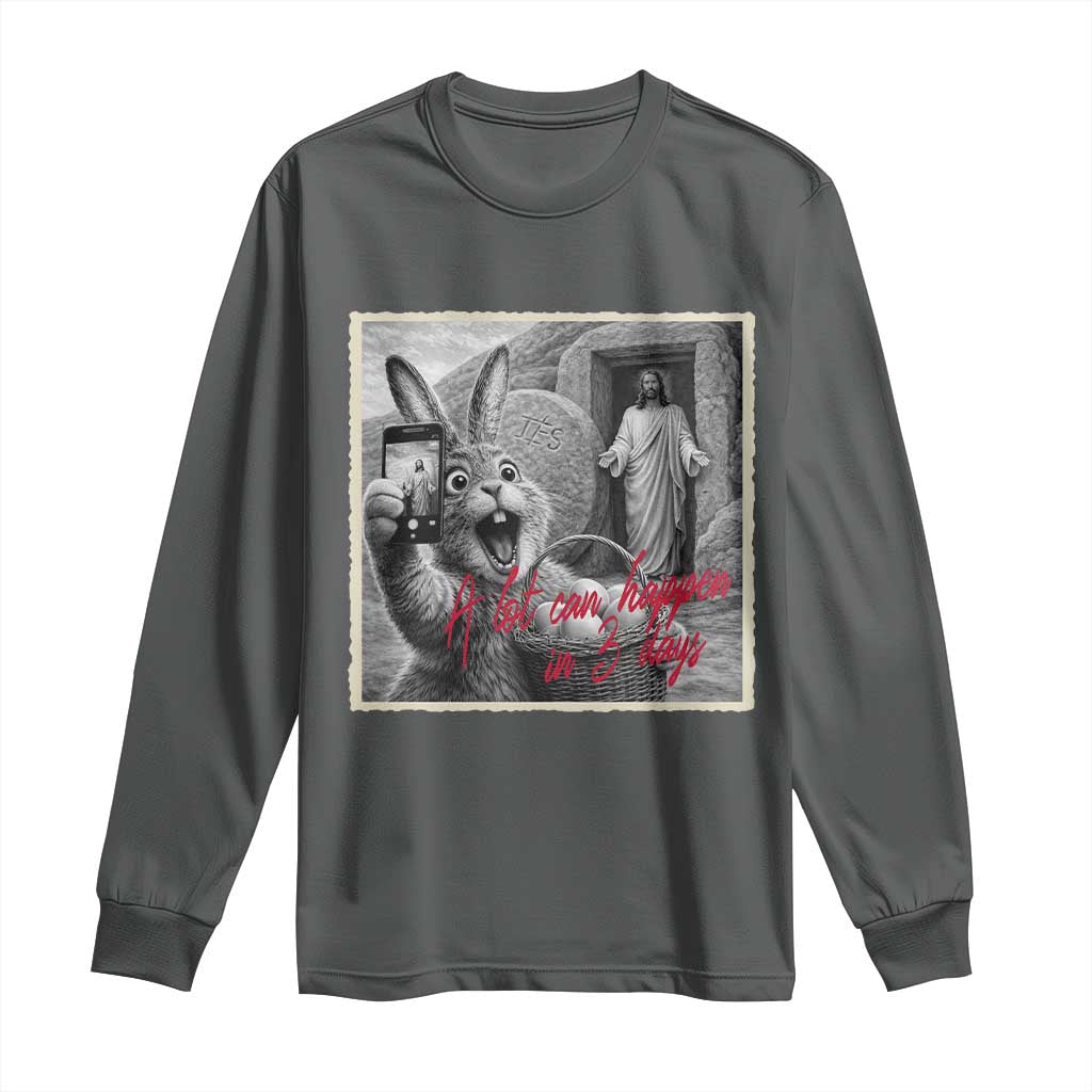 Funny Easter Jesus Long Sleeve Shirt Christian Jesus Come Back Bunny Selfie