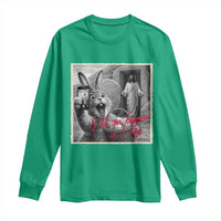 Funny Easter Jesus Long Sleeve Shirt Christian Jesus Come Back Bunny Selfie
