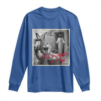 Funny Easter Jesus Long Sleeve Shirt Christian Jesus Come Back Bunny Selfie