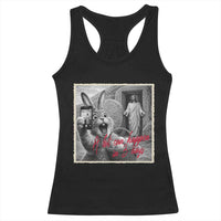 Funny Easter Jesus Racerback Tank Top Christian Jesus Come Back Bunny Selfie