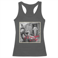Funny Easter Jesus Racerback Tank Top Christian Jesus Come Back Bunny Selfie