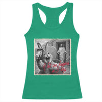Funny Easter Jesus Racerback Tank Top Christian Jesus Come Back Bunny Selfie