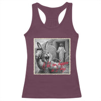 Funny Easter Jesus Racerback Tank Top Christian Jesus Come Back Bunny Selfie
