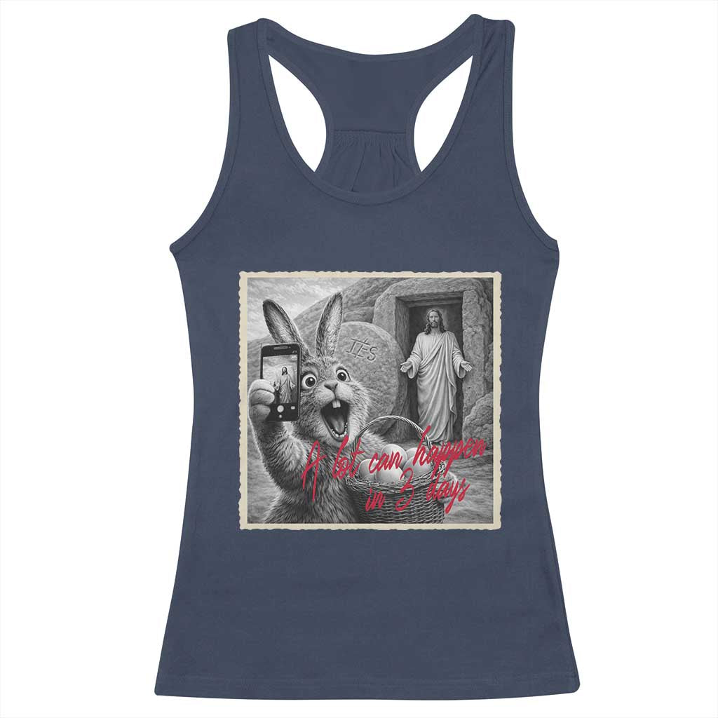Funny Easter Jesus Racerback Tank Top Christian Jesus Come Back Bunny Selfie