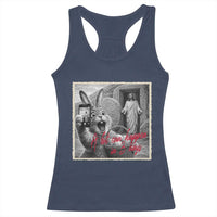 Funny Easter Jesus Racerback Tank Top Christian Jesus Come Back Bunny Selfie