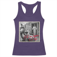Funny Easter Jesus Racerback Tank Top Christian Jesus Come Back Bunny Selfie