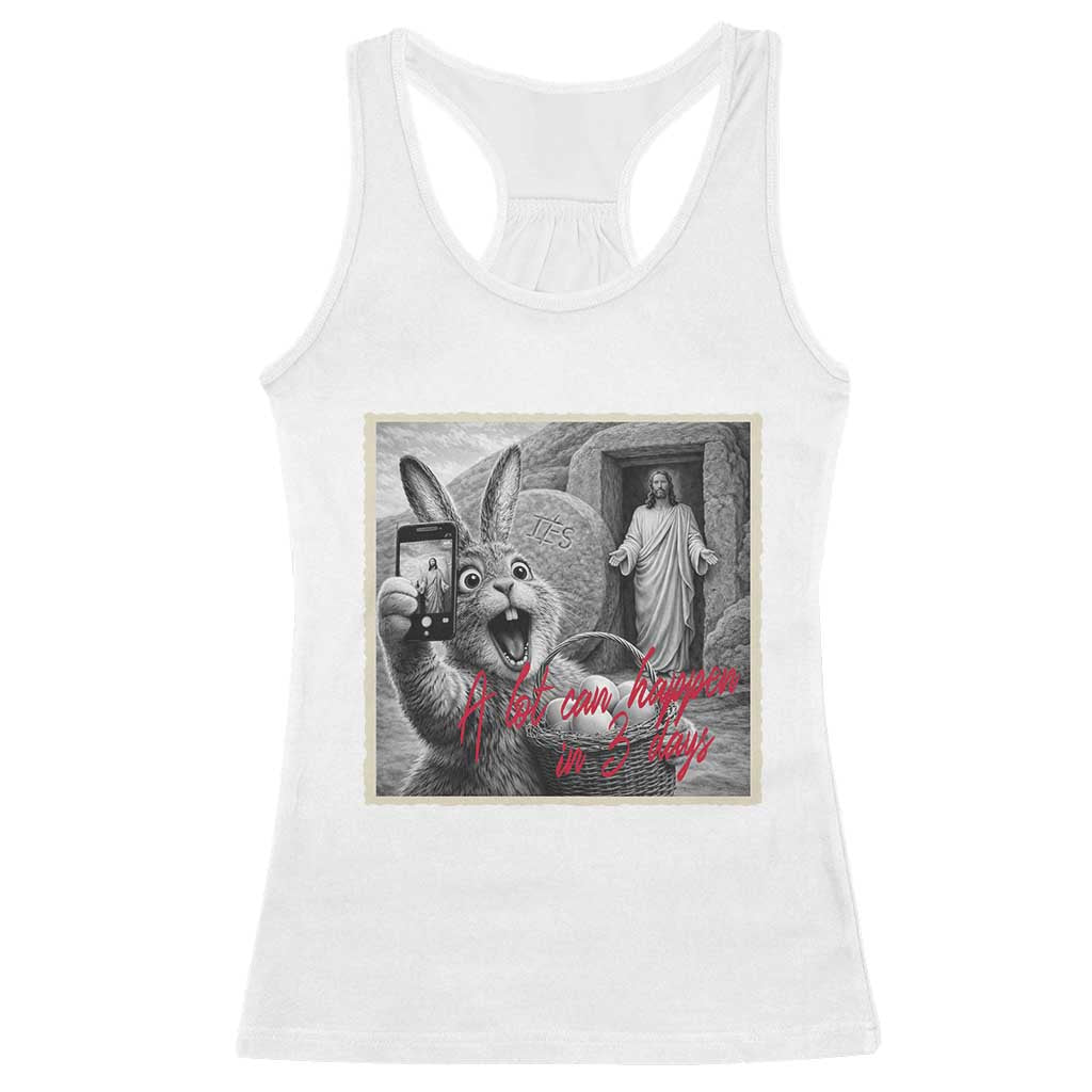Funny Easter Jesus Racerback Tank Top Christian Jesus Come Back Bunny Selfie