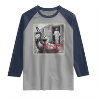 Funny Easter Jesus Raglan Shirt Christian Jesus Come Back Bunny Selfie
