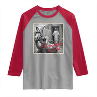 Funny Easter Jesus Raglan Shirt Christian Jesus Come Back Bunny Selfie