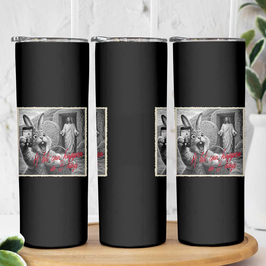 Funny Easter Jesus Skinny Tumbler Christian Jesus Come Back Bunny Selfie