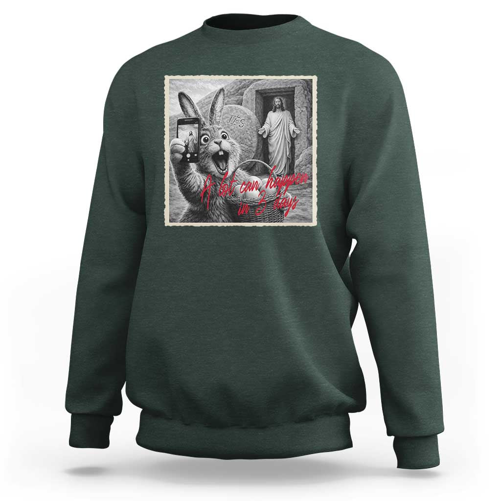 Funny Easter Jesus Sweatshirt Christian Jesus Come Back Bunny Selfie
