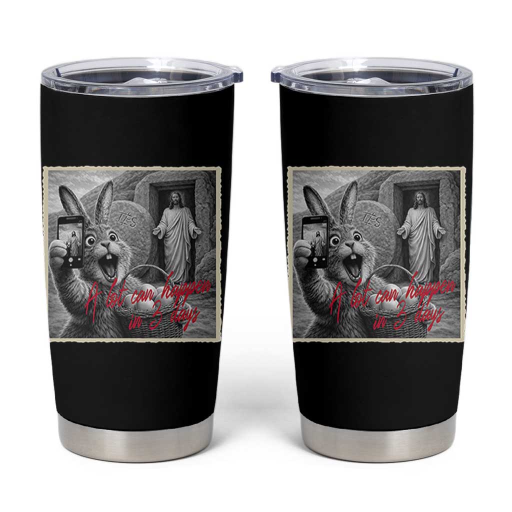 Funny Easter Jesus Tumbler Cup Christian Jesus Come Back Bunny Selfie