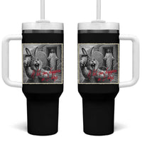 Funny Easter Jesus Tumbler With Handle Christian Jesus Come Back Bunny Selfie