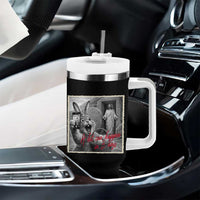 Funny Easter Jesus Tumbler With Handle Christian Jesus Come Back Bunny Selfie