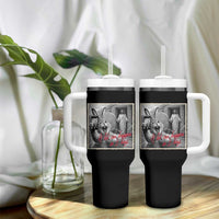 Funny Easter Jesus Tumbler With Handle Christian Jesus Come Back Bunny Selfie