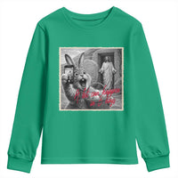 Funny Easter Jesus Youth Sweatshirt Christian Jesus Come Back Bunny Selfie