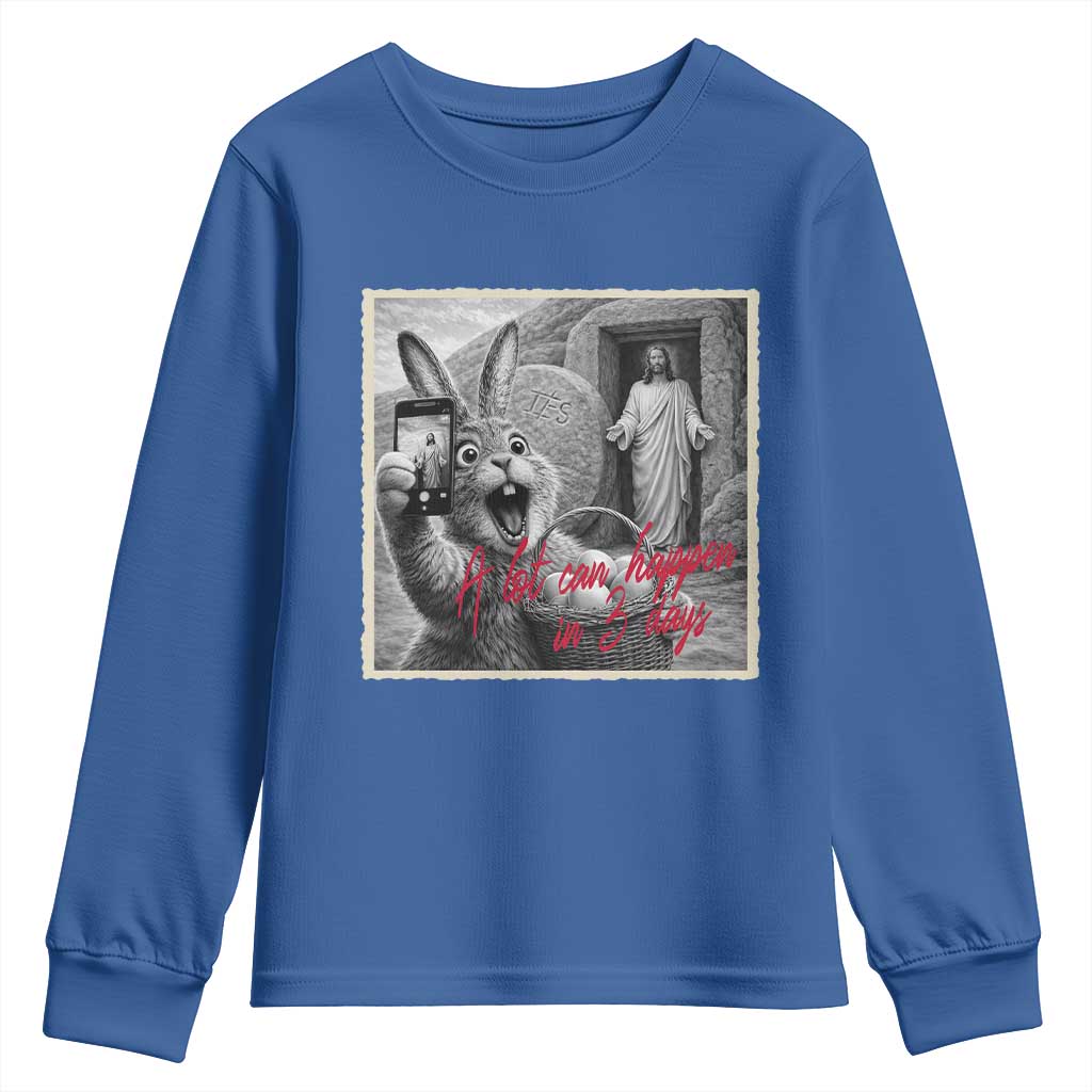 Funny Easter Jesus Youth Sweatshirt Christian Jesus Come Back Bunny Selfie