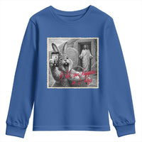 Funny Easter Jesus Youth Sweatshirt Christian Jesus Come Back Bunny Selfie