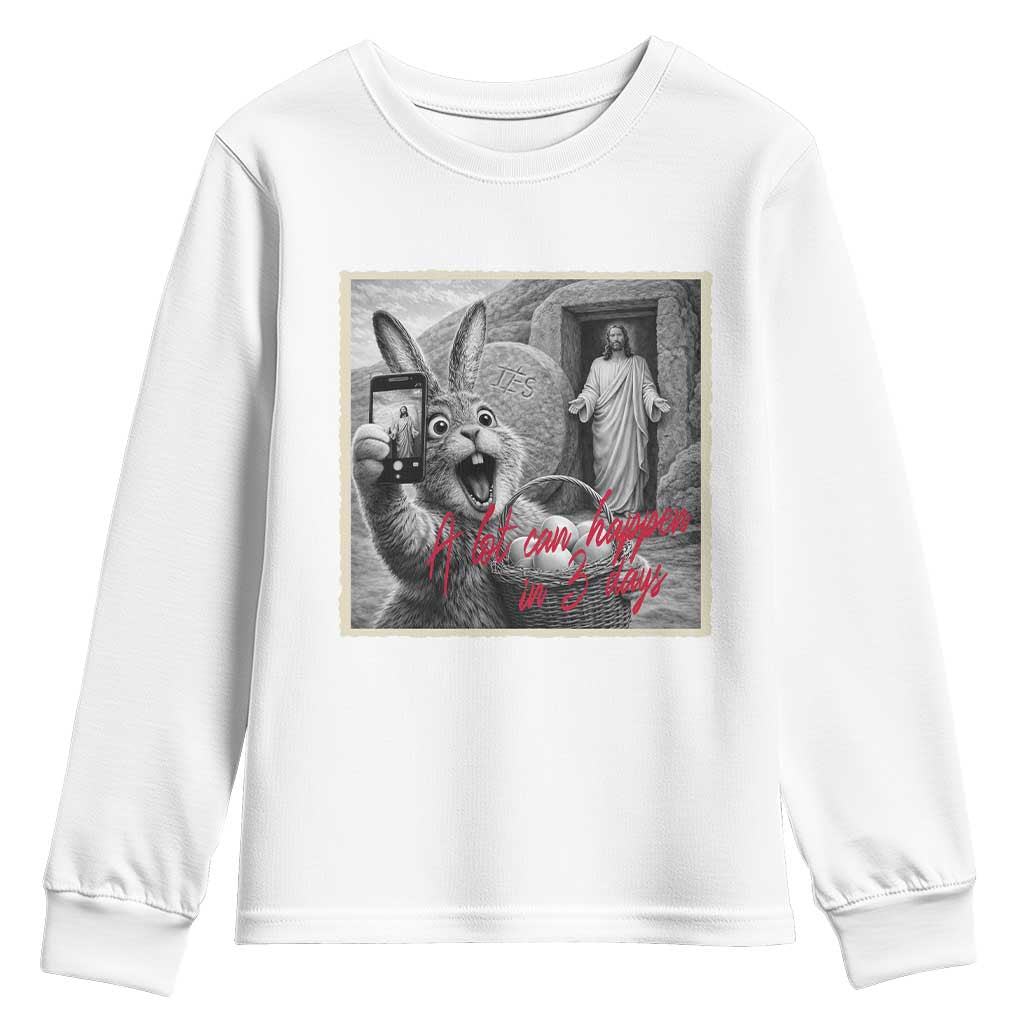 Funny Easter Jesus Youth Sweatshirt Christian Jesus Come Back Bunny Selfie