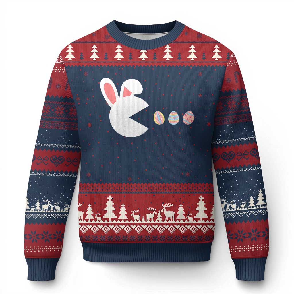 Funny Easter Ugly Christmas Sweater Bunny Gamer Egg Hunter