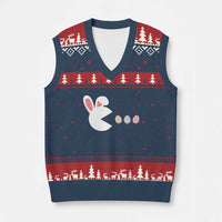 Funny Easter V-Neck Knit Sweater Vest Bunny Gamer Egg Hunter