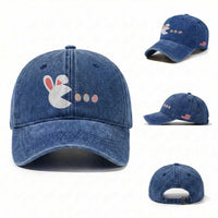 Funny Easter Washed Cotton Baseball Cap Bunny Gamer Egg Hunter