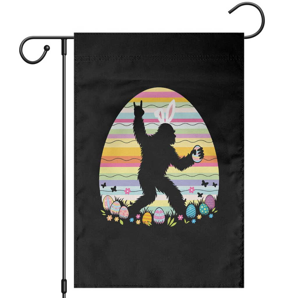 Funny Bigfot Easter Garden Flag Sasquatch Rock On Rabbit