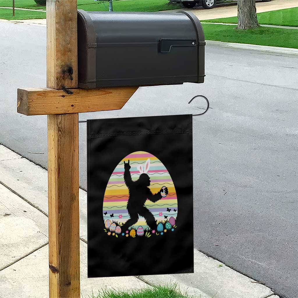 Funny Bigfot Easter Garden Flag Sasquatch Rock On Rabbit