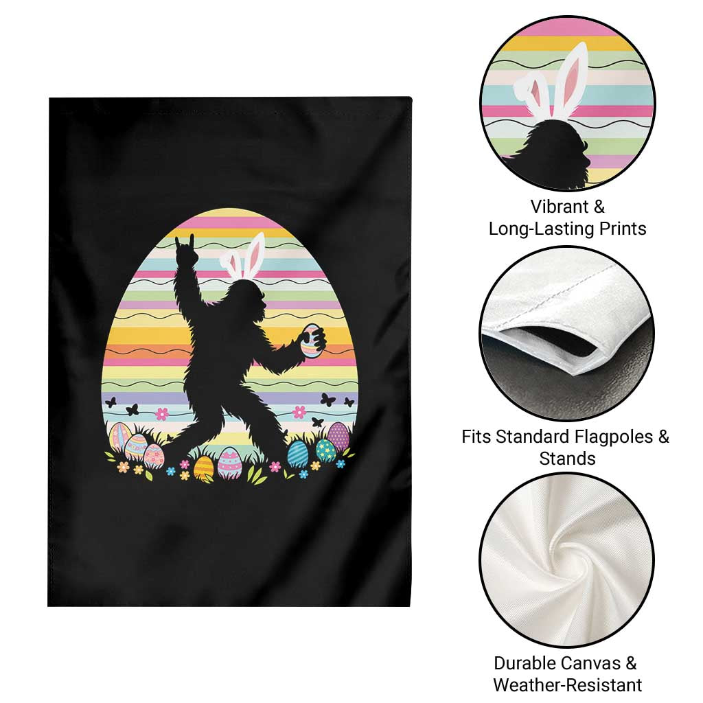 Funny Bigfot Easter Garden Flag Sasquatch Rock On Rabbit