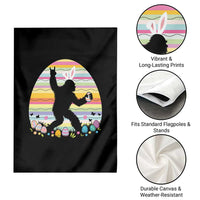 Funny Bigfot Easter Garden Flag Sasquatch Rock On Rabbit