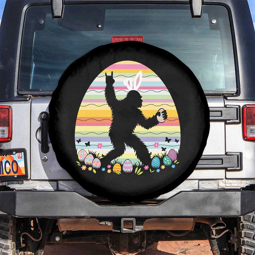 Funny Bigfot Easter Spare Tire Cover Sasquatch Rock On Rabbit