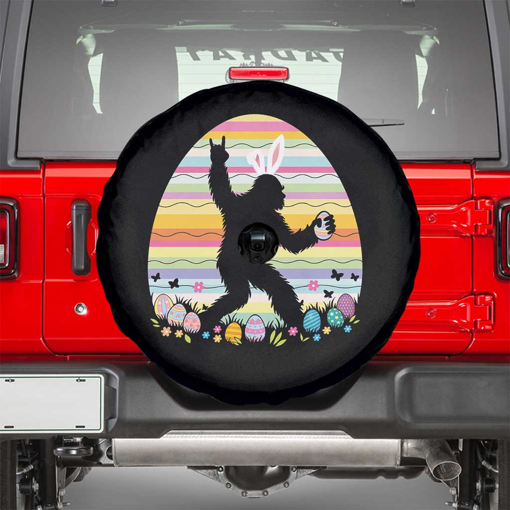 Funny Bigfot Easter Spare Tire Cover Sasquatch Rock On Rabbit