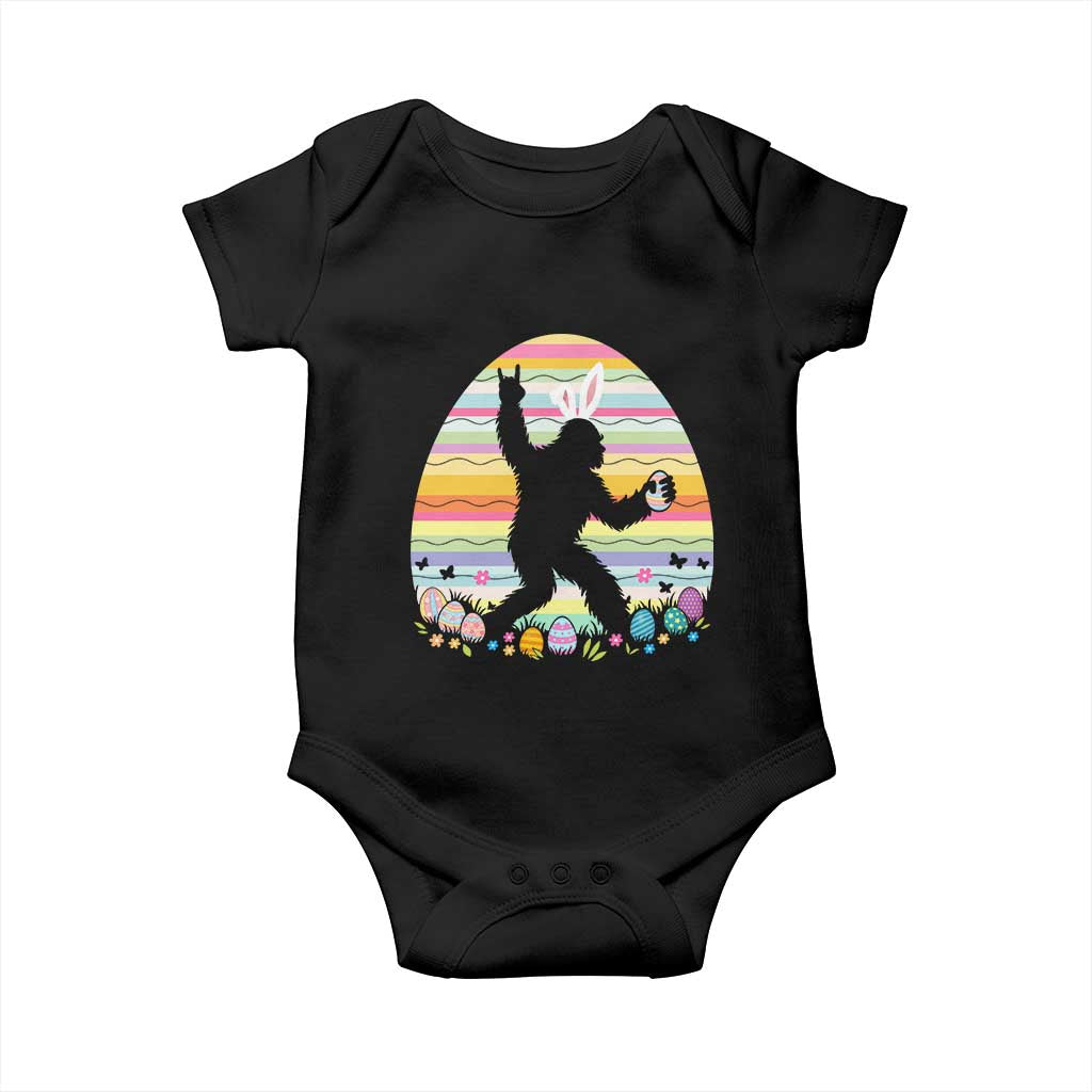 Funny Bigfot Easter Baby Onesie Sasquatch Rock On Rabbit
