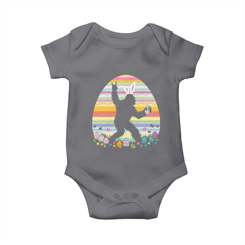 Funny Bigfot Easter Baby Onesie Sasquatch Rock On Rabbit