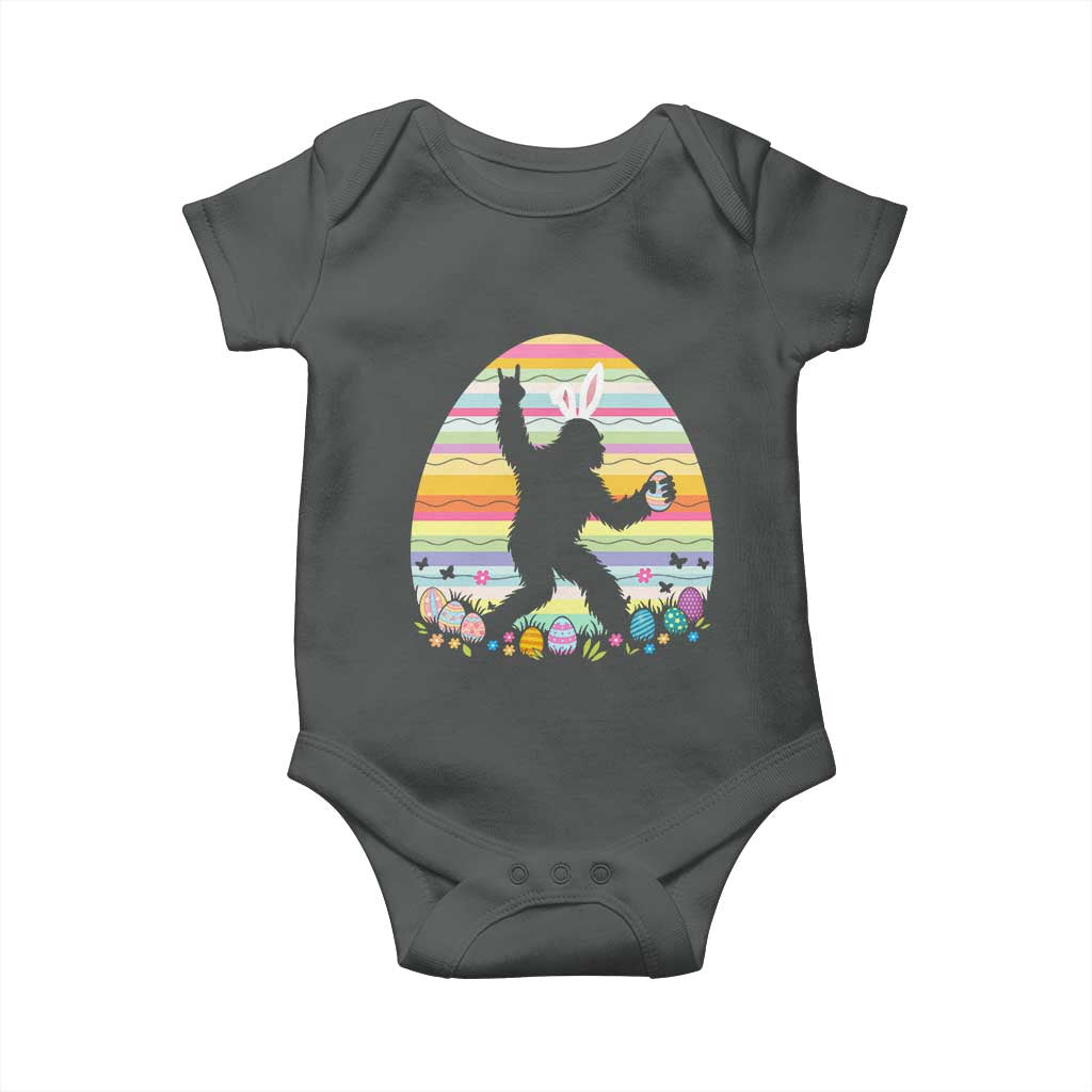 Funny Bigfot Easter Baby Onesie Sasquatch Rock On Rabbit