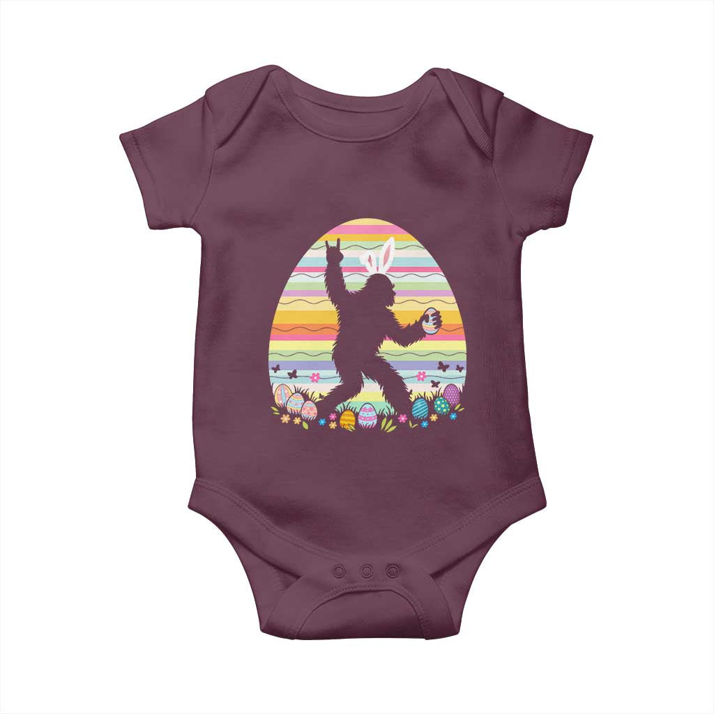 Funny Bigfot Easter Baby Onesie Sasquatch Rock On Rabbit