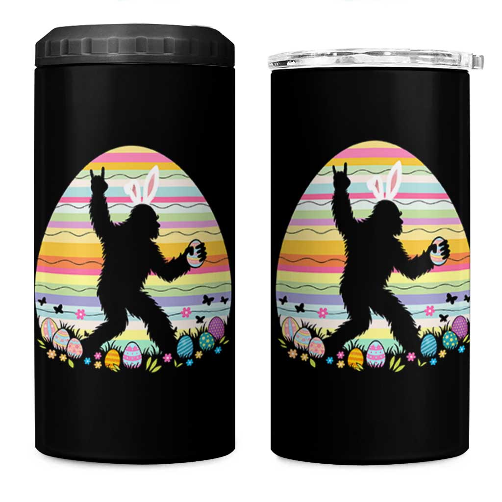 Funny Bigfot Easter 4 in 1 Can Cooler Tumbler Sasquatch Rock On Rabbit