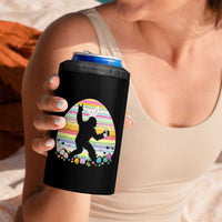 Funny Bigfot Easter 4 in 1 Can Cooler Tumbler Sasquatch Rock On Rabbit