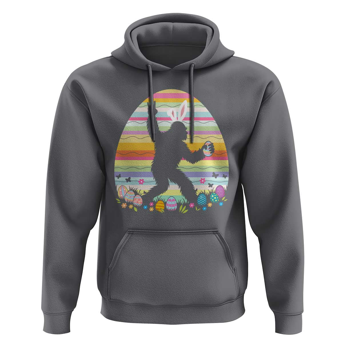Funny Bigfot Easter Hoodie Sasquatch Rock On Rabbit