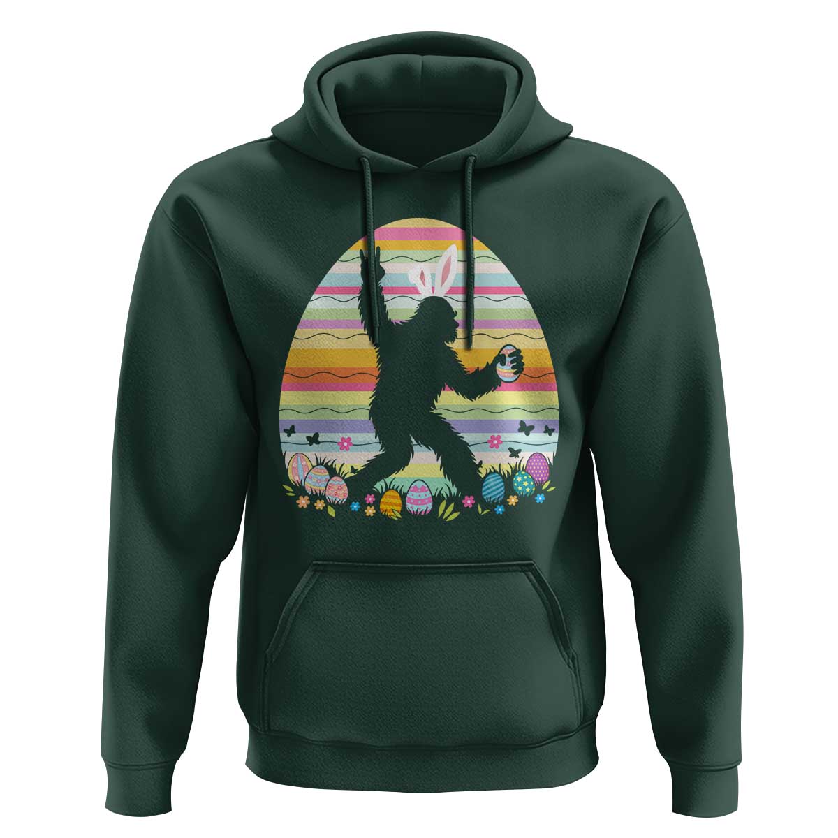 Funny Bigfot Easter Hoodie Sasquatch Rock On Rabbit