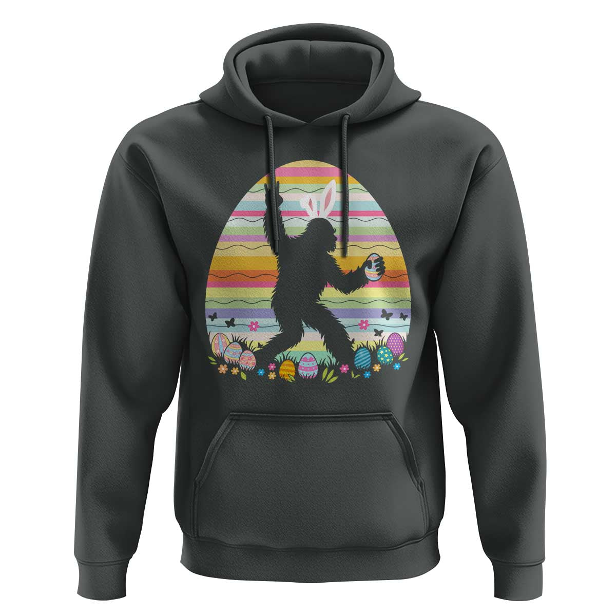 Funny Bigfot Easter Hoodie Sasquatch Rock On Rabbit