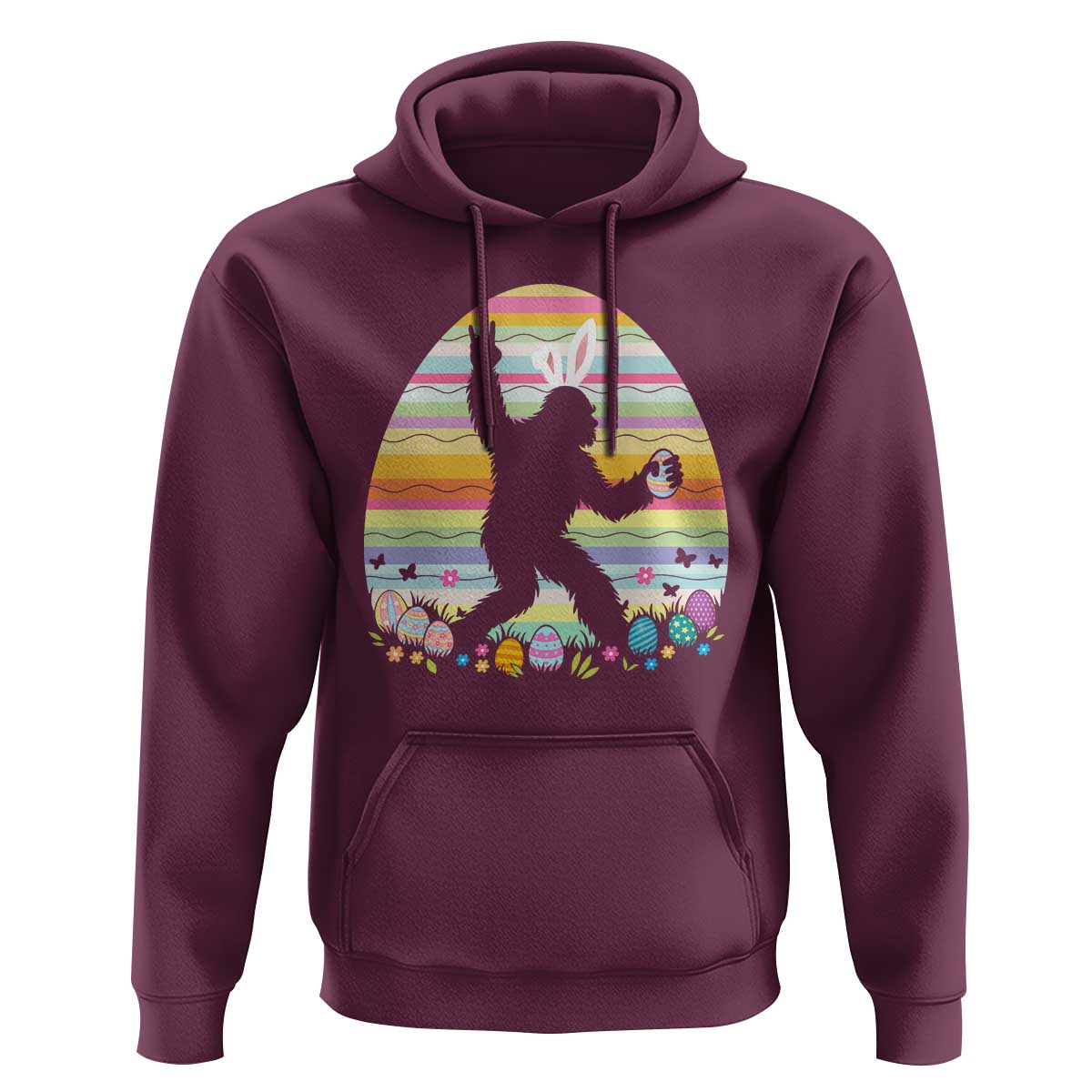 Funny Bigfot Easter Hoodie Sasquatch Rock On Rabbit