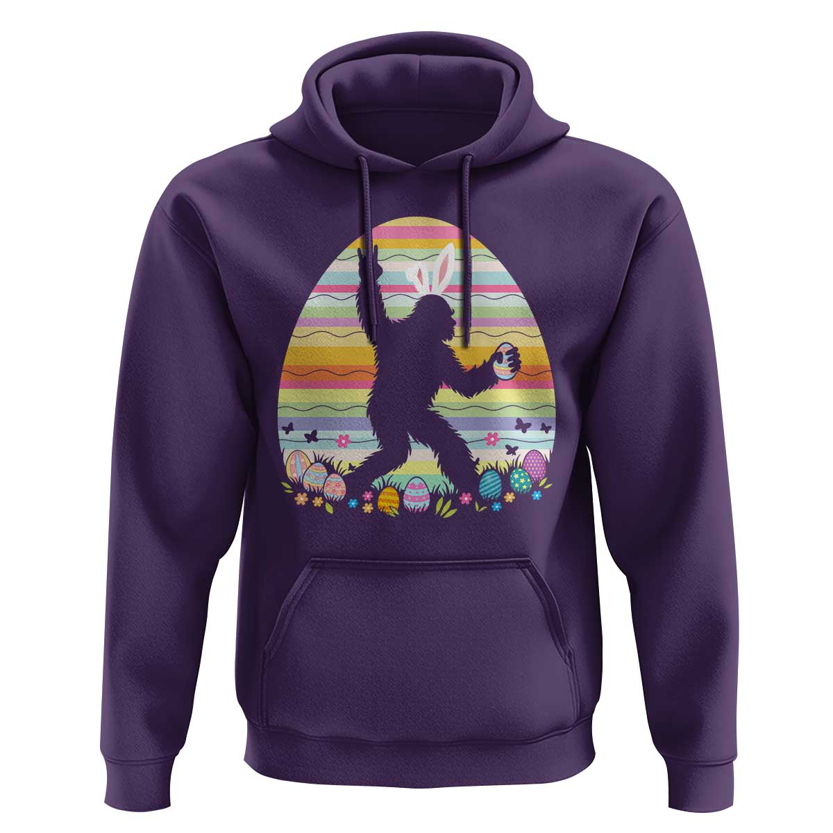 Funny Bigfot Easter Hoodie Sasquatch Rock On Rabbit